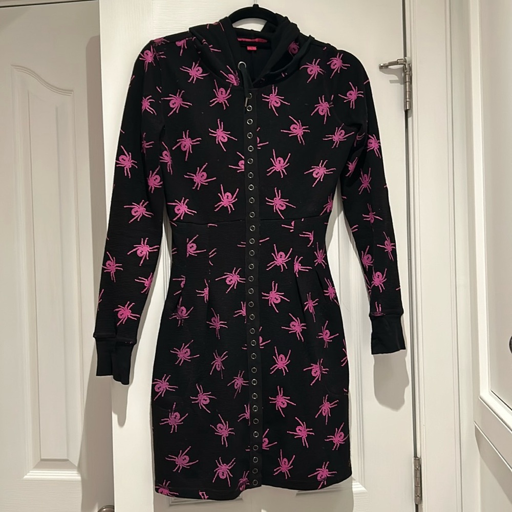 Y2K Betsey Johnson Spider Hooded Dress